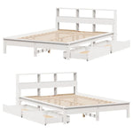 Bookcase Bed without Mattress White 140x200 cm Solid Wood Pine 3309810