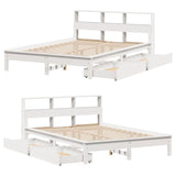 Bookcase Bed without Mattress White 140x200 cm Solid Wood Pine 3309810
