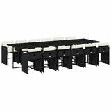 Garden Dining Set Black, Cream White PE rattan 12-seater 3211122