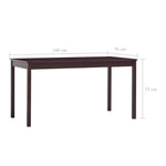 7 Piece Dining Set Pinewood Dark Brown 283377
