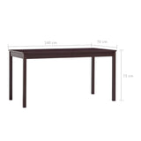 7 Piece Dining Set Pinewood Dark Brown 283377