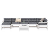 8 Piece Garden Sofa Set White Solid Wood Pine 3250633