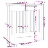 Engineered Wood Radiator Cover Grey 78 cm 325561