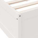 ZNTS Bookcase Bed without Mattress White 120x200cm Solid Wood Pine 3324464