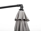 3 Cantilever Umbrella 18 Ribs & Vents Adjustable Angle for Patio Light Grey T3398P325212