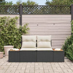 Garden Sofa Black 184 x 62 x 85cm Poly Rattan 42006817