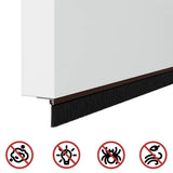 Screw-on Door Brush Seals 12 pcs Brown 100 cm Aluminium Alloy 42019458