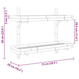 Wall Shelf with Shelf Wall-mounted Brown 75 x 26 x 60 cm Bamboo 4107161