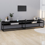 TV Cabinet Black Tempered glass, powder-coated steel Large 331731