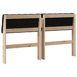 Upholstered Headboard Black 140 cm Solid Pine Wood 879176