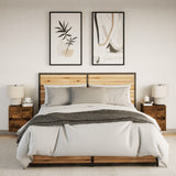 Wall-mounted Bedside Cabinets with LED Lights 2 pcs Smoked Oak 3307970
