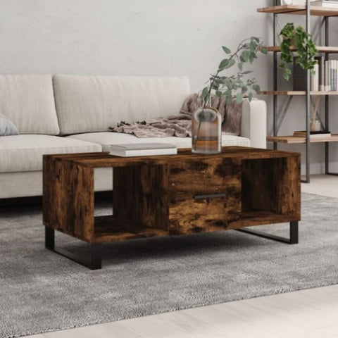 ZNTS Coffee Table Smoked Oak 102x50x40 cm Engineered Wood 829329