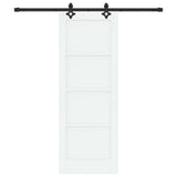 Sliding Door 73.5 x 198.5 cm Engineered Wood White and Black 3450108