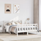 Bed Frame without Mattress White 120x200 cm Solid Wood Pine 3306579