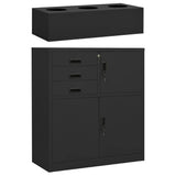 Office Cabinet with Planter Box Anthracite 90x40x125 cm Steel 3095269