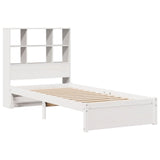 Bookcase Bed without Mattress White 90x200cm Solid Wood Pine 3322388