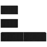 TV Cabinet Set 4 pcs Black Oak Engineered Wood 3393394