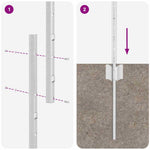 Fence Posts Height Adjustable Manual 44 pcs Silver 140 cm Steel 3335954