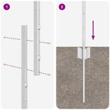 Fence Posts Height Adjustable Manual 44 pcs Silver 140 cm Steel 3335954