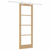 Sliding Door Natural 73.5 x 211 cm Solid Pine Wood and Glass 3332213