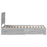 Bed Frame with Drawer Grey Sonoma 90 x 200 cm Engineered Wood 3409708