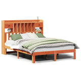 Bookcase Bed without Mattress Wax Brown 135x190cm Solid Wood Pine 3322614