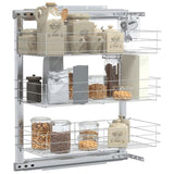 3-Tier Pull-out Kitchen Wire Basket Silver 47x25x56 cm 50969