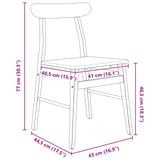 Dining Chair 2 pcs Natural 43 x 44.5 x 77 cm Solid Rubber Wood 42020486