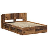Bed Frame with Storage Old Wood 135 x 190 cm Engineered Wood 3433371