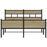 Bed Frame without Mattress Sonoma Oak 140x200 cm Engineered Wood 4017291