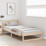 Bed Frame with Headboard Natural 90 x 190 cm Solid Pine Wood 873295