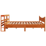 Bed Frame with Headboard Wax Brown 200x200 cm Solid Wood Pine 3306293