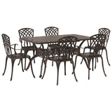 Garden Dining Set 7 pcs Bronze Aluminium 3334680