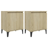 Bed Cabinets with Metal Legs Sonoma Oak 40x30x50 cm 805840