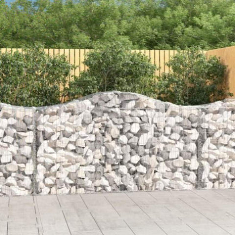 Arched Gabion Baskets 11 pcs 200x50x100/120 cm Galvanised Iron 3145649