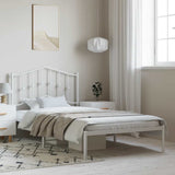 Metal Bed Frame without Mattress with Headboard Black 135x190cm 373886