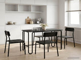Dining Table 100 x 50 x 75 cm Engineered Wood Black Rectangular 8007695