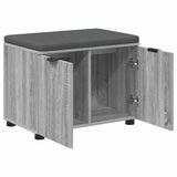 Hall Bench with Cushion with Shelf Grey Sonoma 60 x 38 x 46 cm 891477