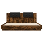 Bed Frame with LED without Mattress Smoked Oak 180x200 cm Super King 3209993
