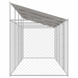 Dog Cage with Roof Silver 800 x 200 x 256 cm Steel and PE 3368303