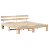 Bed Frame with Headboard Natural 180 x 200 cm Solid Pine Wood 872431