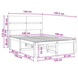 Double Bed Frame with Headboard ROSTOCK White 140 x 190 cm 3405481