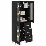 Highboard Black Oak 69.5 x 34 x 180 cm Engineered Wood 3416113