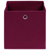 Storage Box Set of 10 Dark Red Non-Woven Fabric Medium Foldable 325201