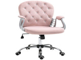 Office Chair, Swivel Desk Chair, Velvet Vanity Chair with Adjustable Height and Rolling Wheels for T3398P328192
