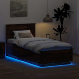 Bed Frame Smoked Oak 100 x 200 cm Engineered Wood 3408107