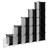 Storage Cube Organiser with 15 Cubes and Doors Black PP 340554