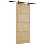 Sliding Door Manual Natural and black 93 x 232 cm 3333518