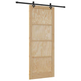 Sliding Door Manual Natural and black 93 x 232 cm 3333518