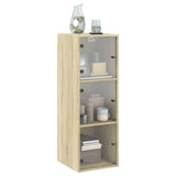 Wall Cabinet with Glass Doors Sonoma Oak 35x37x100 cm 836485